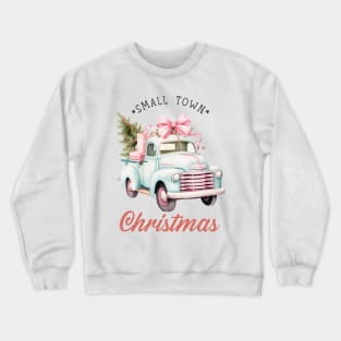 Small Town Christmas Car with Gifts and Christmas Tree Crewneck Sweatshirt